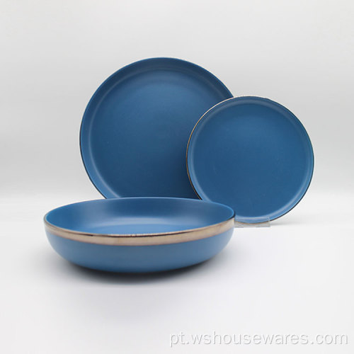 Tableware de cerâmica de cor sólida envidraçada